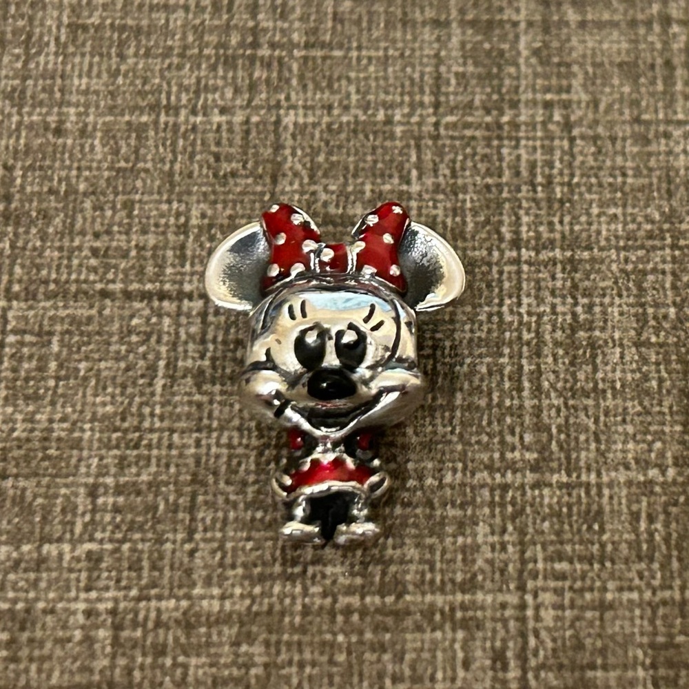 Disney Minnie Mouse Charm - Red and Silver